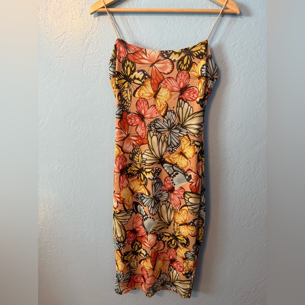 Fitted Papaya Butterfly Dress